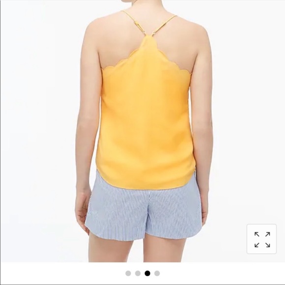 J.Crew Women's Scalloped Crepe Cami size 12 Yellow - Picture 4 of 8